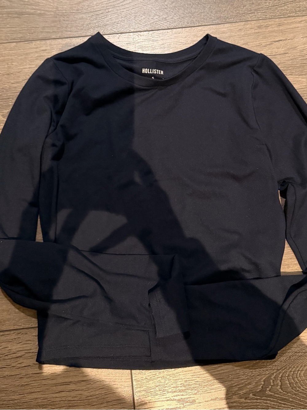 Hollister Long Sleeve Crewneck Top - navy